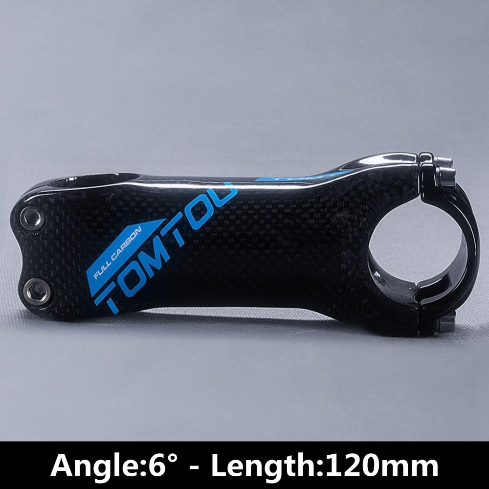 Attacco Manubrio MTB 1 Attacco Manubrio Bici Ultraleggero 3K Lucido in Fibra di Carbonio for Manubrio da 31,8 mm Parti di Biciclette da Strada di Montagna Attacco Manubrio(6 Degree 120mm)