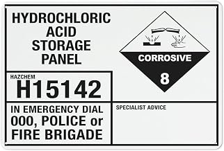 Vintage Metal Tin Sign Hydrochloric Acid Storage Panel H15142 Emergency Information Sign Rustic Metal Tin Sign Home Outdoor Art Wall Decorations For Cafe Bar Kitchen 12X8Inch
