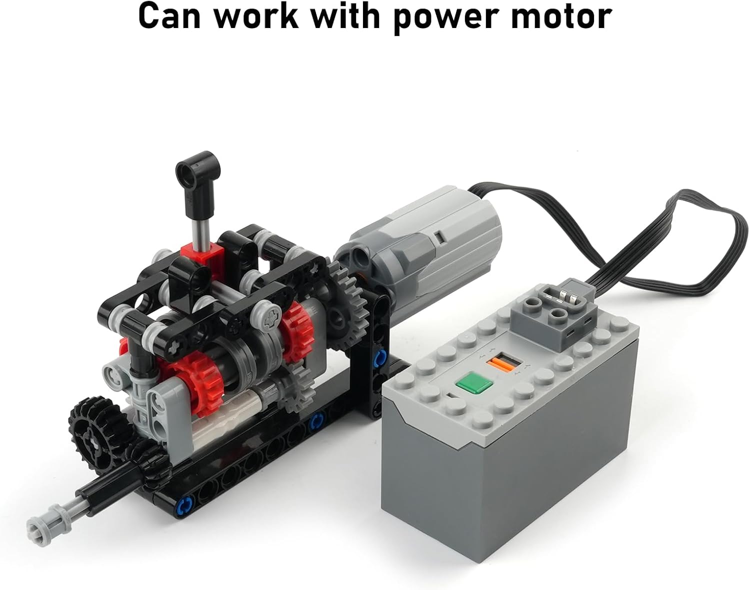 Assembled gearbox connected to an M motor and battery case