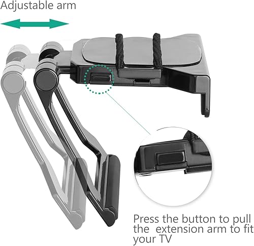 Miniatura 3 de WALI Estante superior de TV, 5 x 5 pulgadas, soporte de clip ajustable para dispositivos de transmisión, cajas de medios, altavoces y decoración del