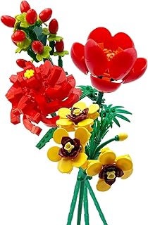Flower Building Kit for Adults, Flower Bouquet Building Block Set, Artificial Flowers Mini Building Bricks for Gifts/Home ...