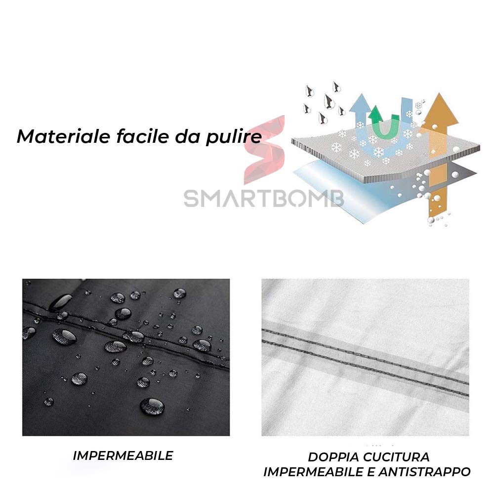 Coprimoto alta qualità resistente calore 220°C Telo moto universale anti-uv impermeabile umidità alta resistenza 5 in 1 300D OXFORD XXXL