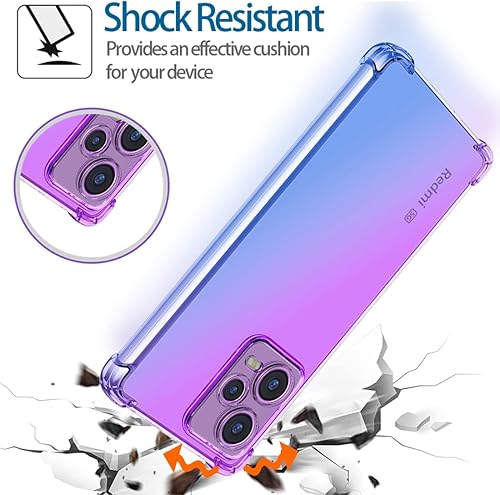 Miniatura 7 de KOARWVC Funda para Redmi Note 12 Pro, funda transparente con degradado delgado, antiarañazos, TPU a prueba de golpes, funda protectora para Xiaomi