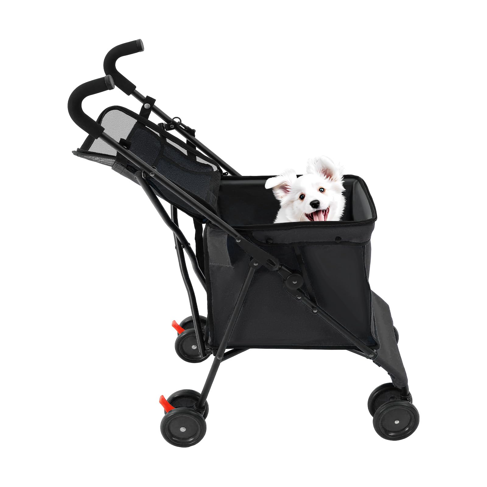 Passeggino per cani, fino a 70 kg, per cani di piccola taglia, carrello per animali domestici, colore: nero