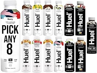 PICK ANY 8 Ready To Drink Nutritionally Complete Meal from 8+ Flavours Inc.Chocolate, Banana, Vanilla, Berry, Salted Caramel, Iced Coffee Caramel, Strawberries & Cream, BLACK EDITION (Each 500ml)