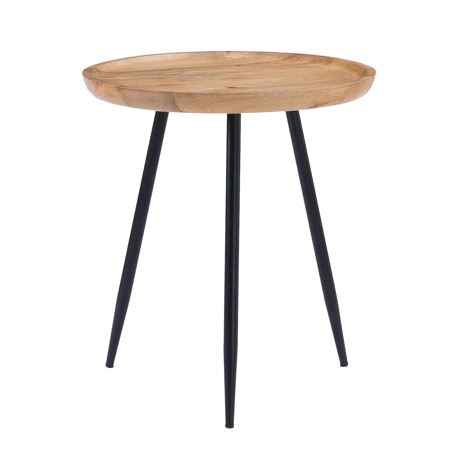 MH London Side Table - Dilan Tri Pin Small Table Exclusively Designed Hand-Crafted Small Nightstand Solid Wood Round