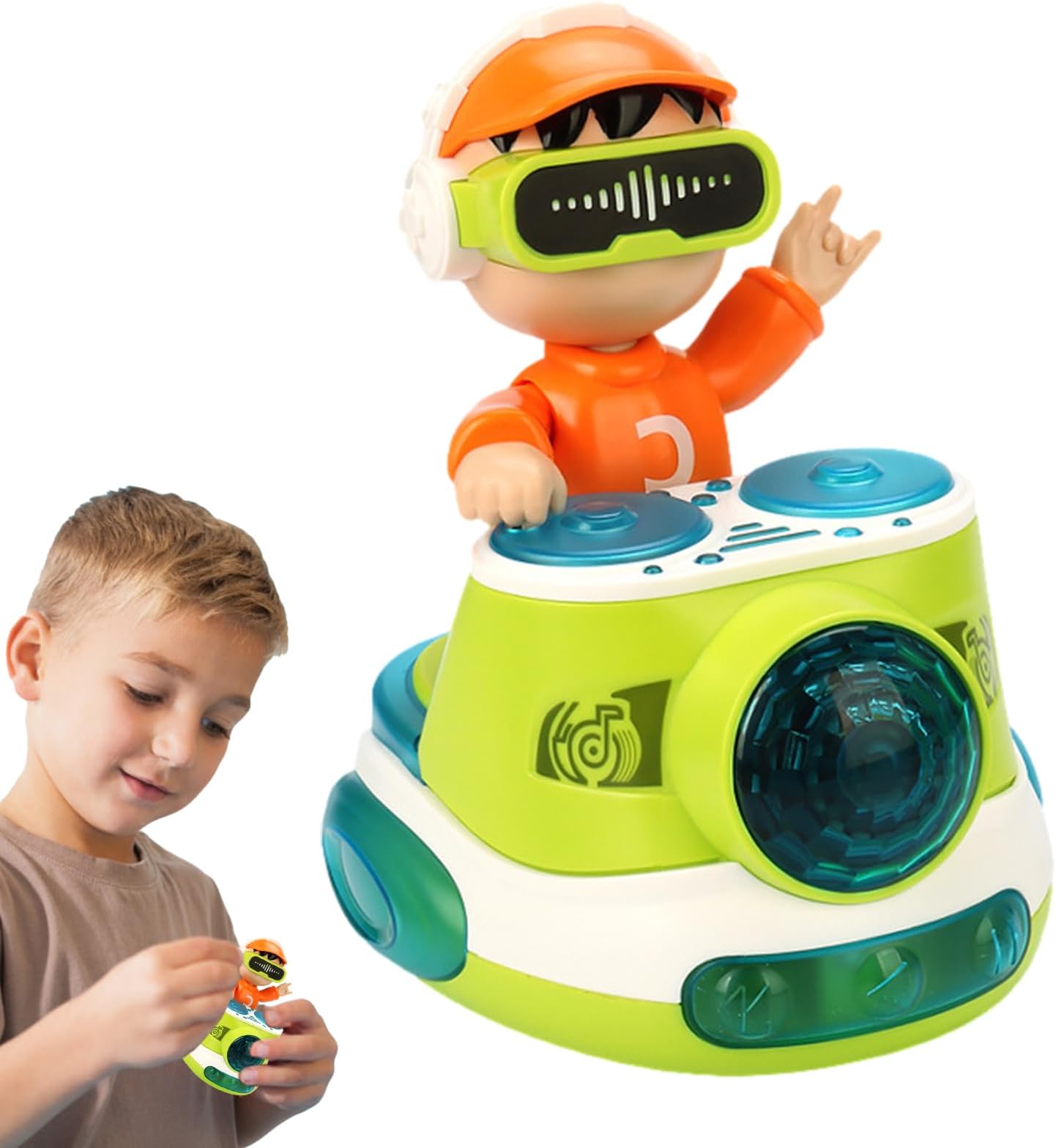 DUDOK DJ Bouncy Beat | Rock Boy DJ Bouncing | Automatic Movement Toy DJ Bouncing With Interactive LED And Music For Ages 9+ Months