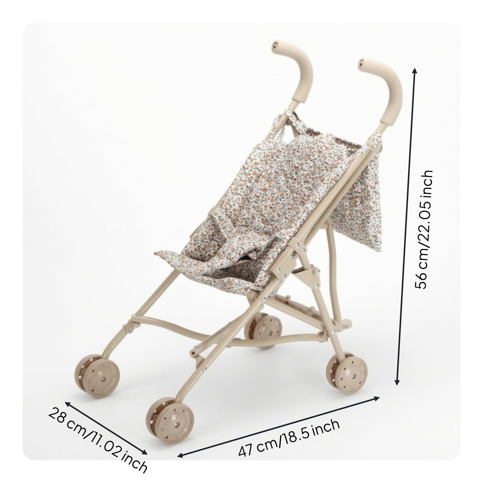 Kinder Lauflernwagen Kinderwagen Puppenwagen Spielwagen Faltbar mit Bequemem Schiebegriff Stoffbezug Und Leiser Mobilität für Kleinkinder Rollenspiele Wohnzimmer Reisen