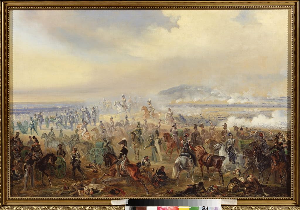 Tableau la bataille de Leipzig impression d'art Bogdan Willewalde poster 60x90cm