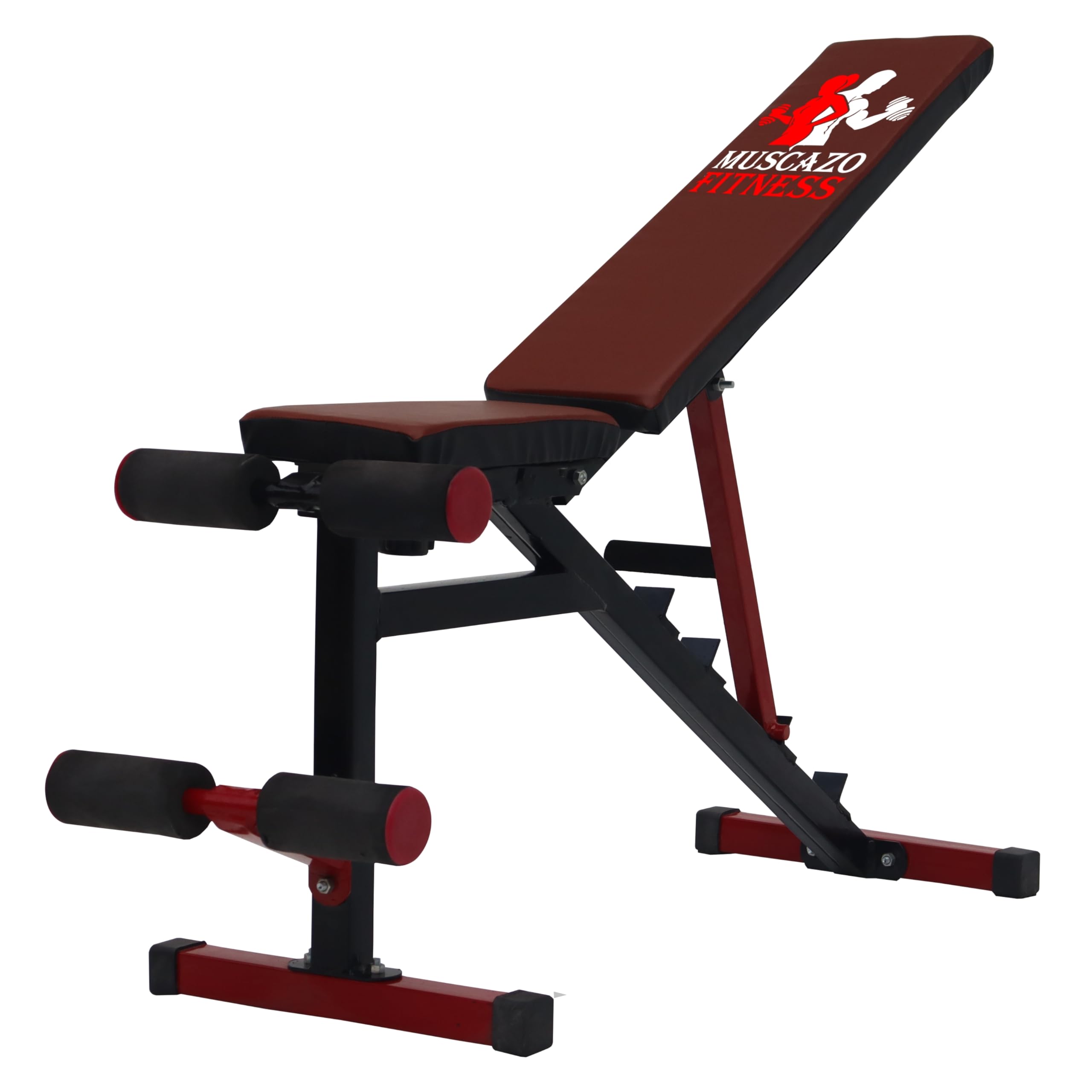 MUSCAZO FITNESS: Heavy-Duty Adjustable Weight Bench for Home Gym | 5 Position Backrest for Incline, Decline & Flat Workouts | Leg Extension Support | Full Body Exercise Bench for Strength Training, Dumbbell & Barbell Workouts-image-14