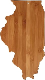 Illinois State Shaped Bamboo Wood Cutting Board For New Family Home Housewarming Wedding Moving Gift