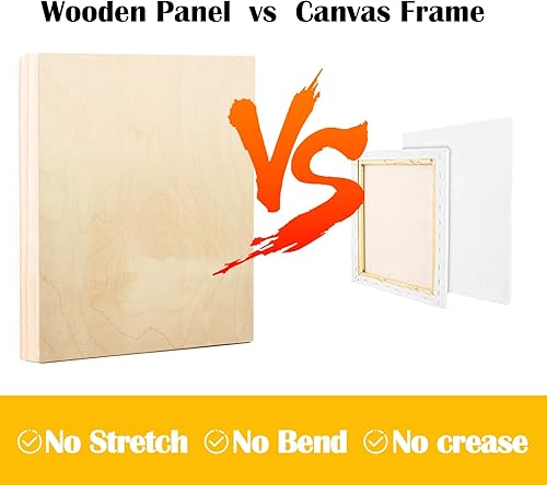 Miniatura 4 de Falling in Art Paquete de 2 paneles de lienzo de madera sin terminar, kit de paneles de madera de abedul de galería de 16 x 20 pulgadas, tableros de