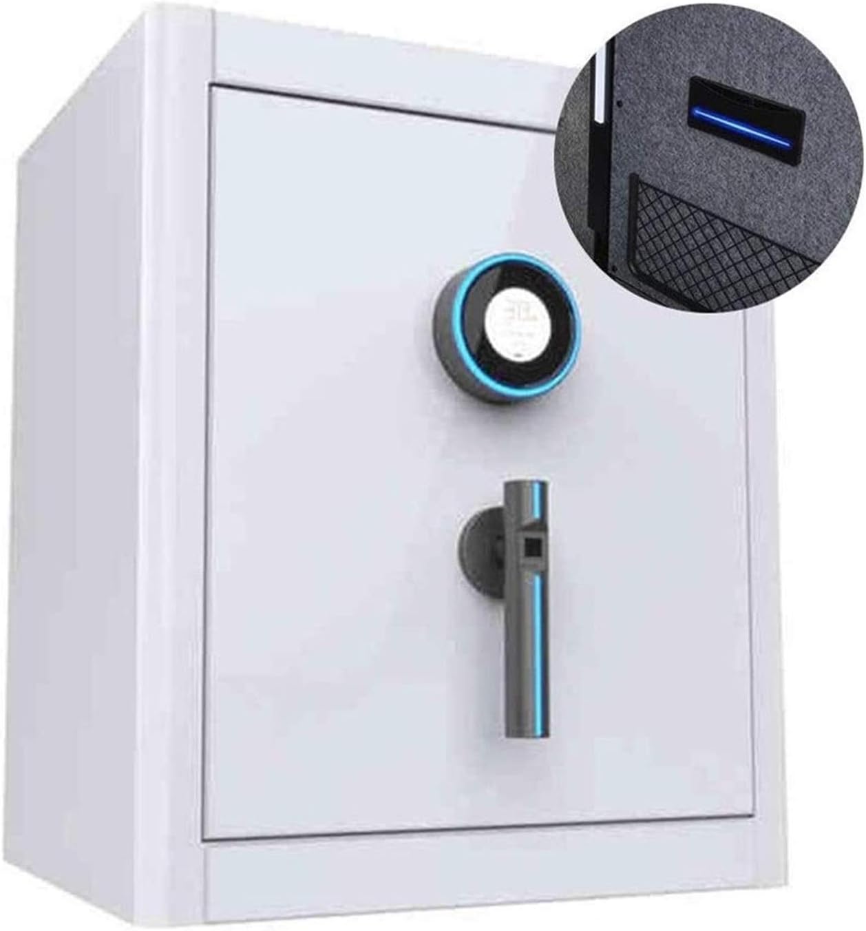 Electronic Anti-Theft Home Large-Capacity Deposit Box Password Fingerprint Bedside Table Cabinet Safes (Color White, Size * 45cm) Safe