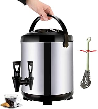 Stainless Steel Urn Hot Water, Portable tea urn with Tap, Perfect for Hot and Cold Drinks, Coffee, Tea, Milk Thermos Container, Hot Water Dispenser,8L