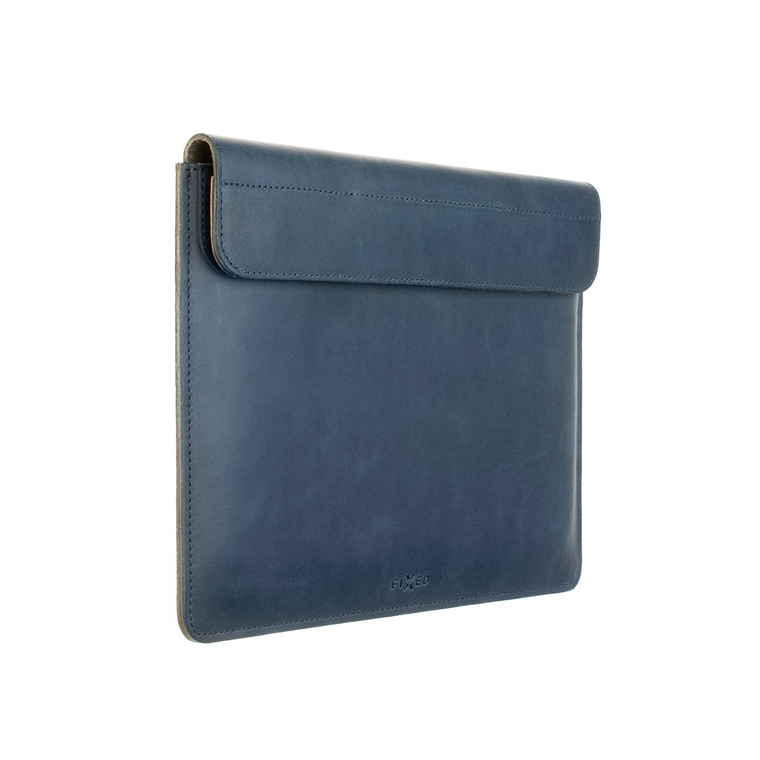 FIXED Oxford - Funda de piel para MacBook Air de 13 pulgadas Retina, iPad y otros dispositivos: funda de piel de vacuno italiana hecha a mano con cierre magnético, forro interior suave, color azul