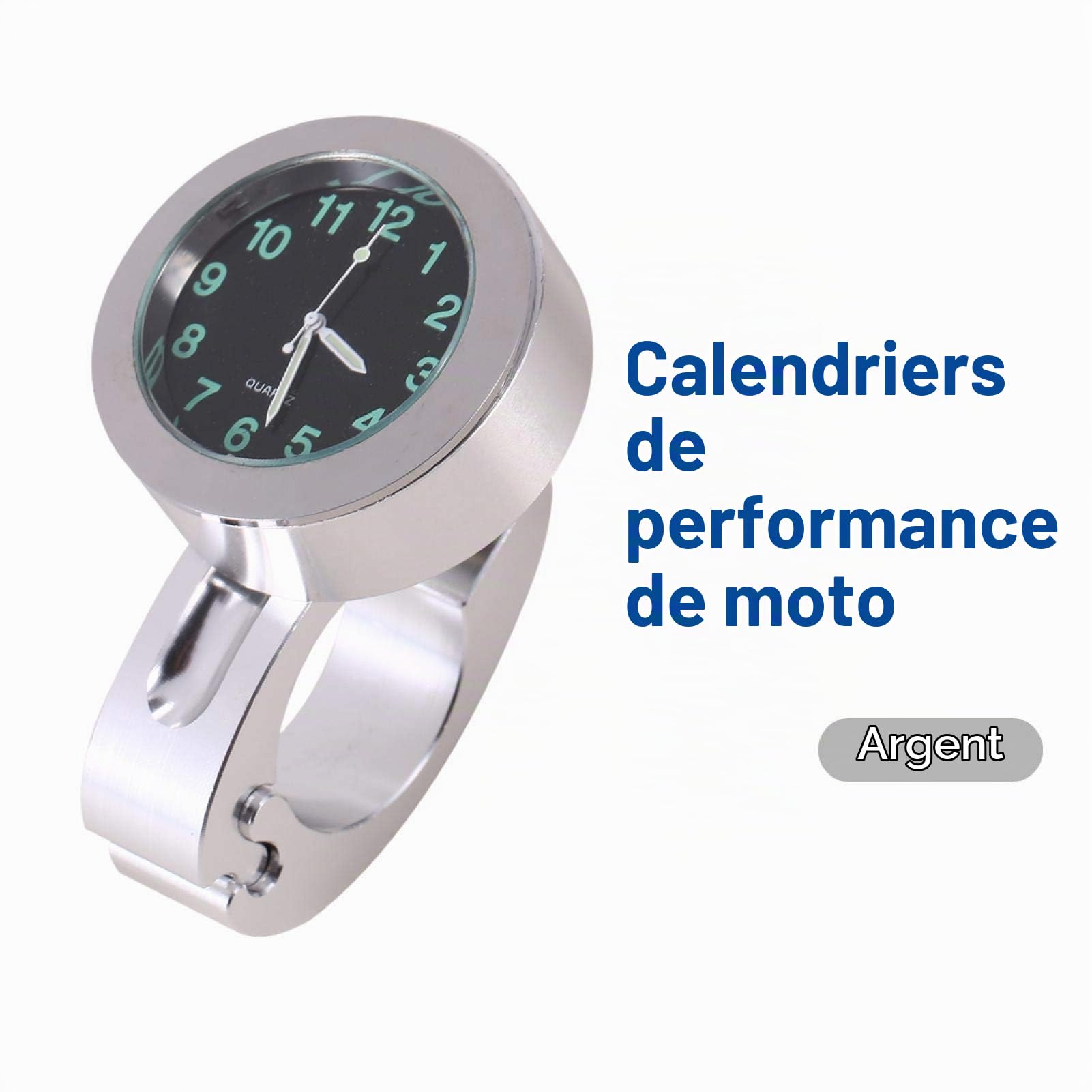 AMONIDA Montre de Moto, Horloge de Montage de Guidon Haut de Gamme Pratique étanche 1pc, Hachoir de croiseur pour Moto personnalisée