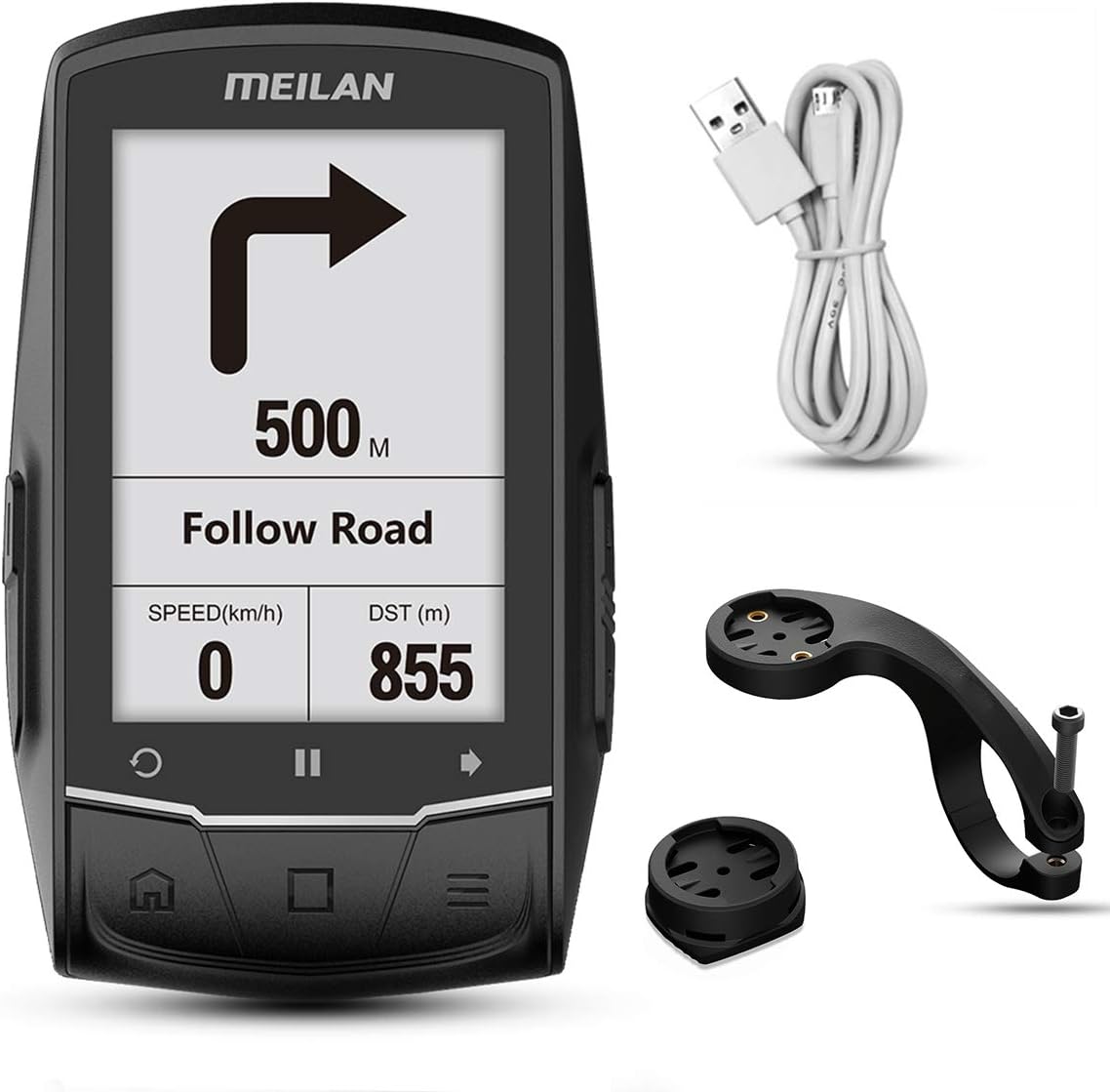 Meilan GPS Navigation Bike Computer M1 Cycling Computer Bluetooth Connect with Cadence/HR Monitor
