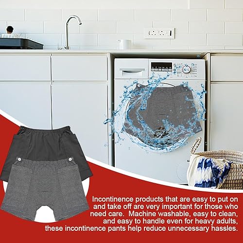 Miniatura 4 de Paquete de 2 pantalones cortos de algodón para orina, pantalones cortos de catéter de fácil transporte, ropa interior poscirugía para nefrostomía,