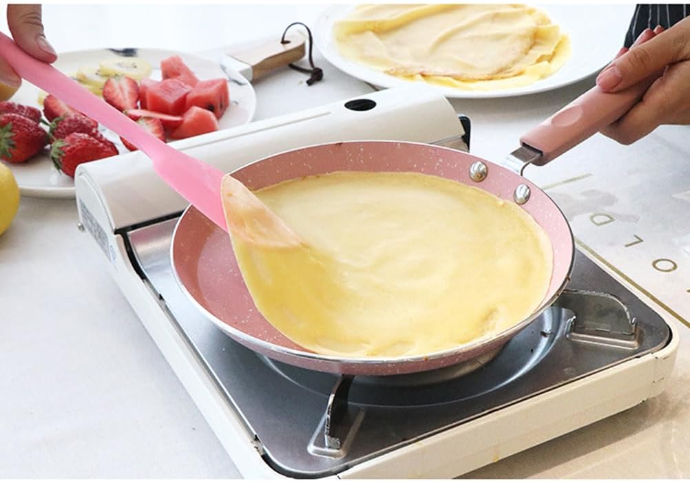 Hemoton 13.38 Inch Aluminum Non-Stick Pan for Omelets and Pancakes Dual Use Healthy Frying Pan with Quick Heat and Dishwasher Safe Design - Image 5