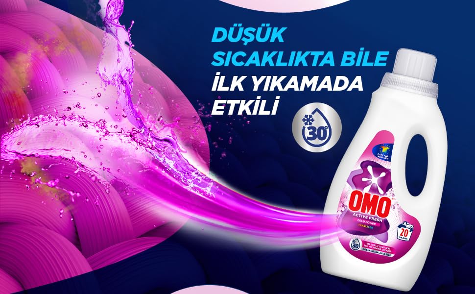 Omo Active Fresh Cold Power Renkliler Sıvı Deterjan 1000 ml