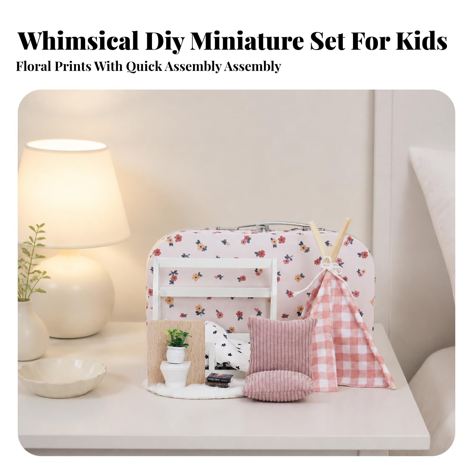 Mini Casa Delle Bambole Compatto | Scena in Miniatura, Realistico, Set Gioco con Valigetta, per Esposizione, Collezionisti
