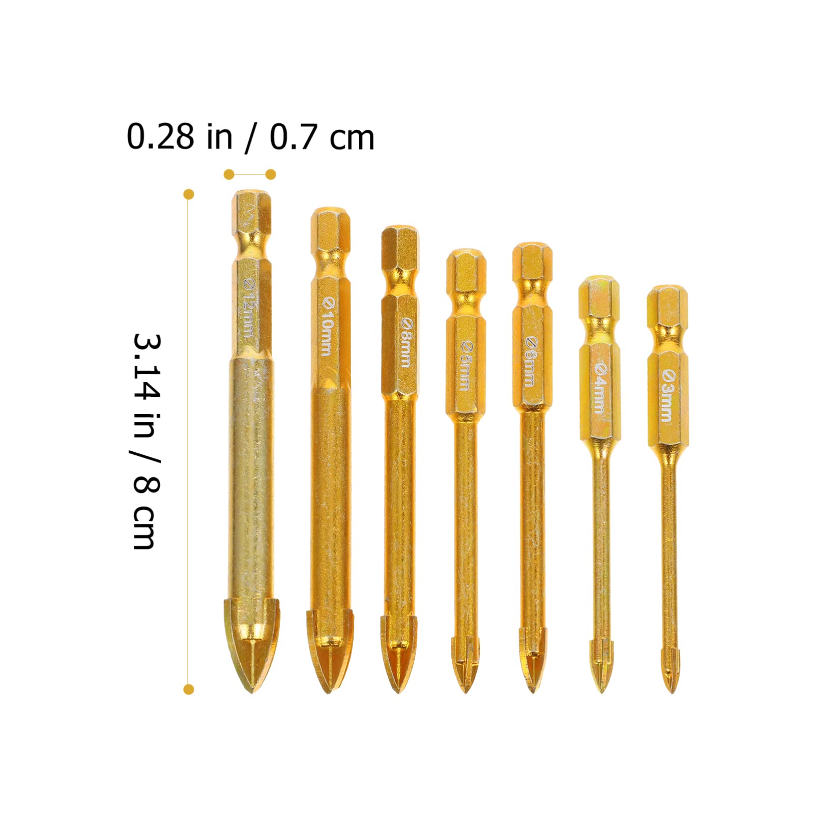 Balacoo 7Pcs Drill Bits for Concrete Ceramic Glass and Marble Durable Cross Drilling Tools Efficient Openers
