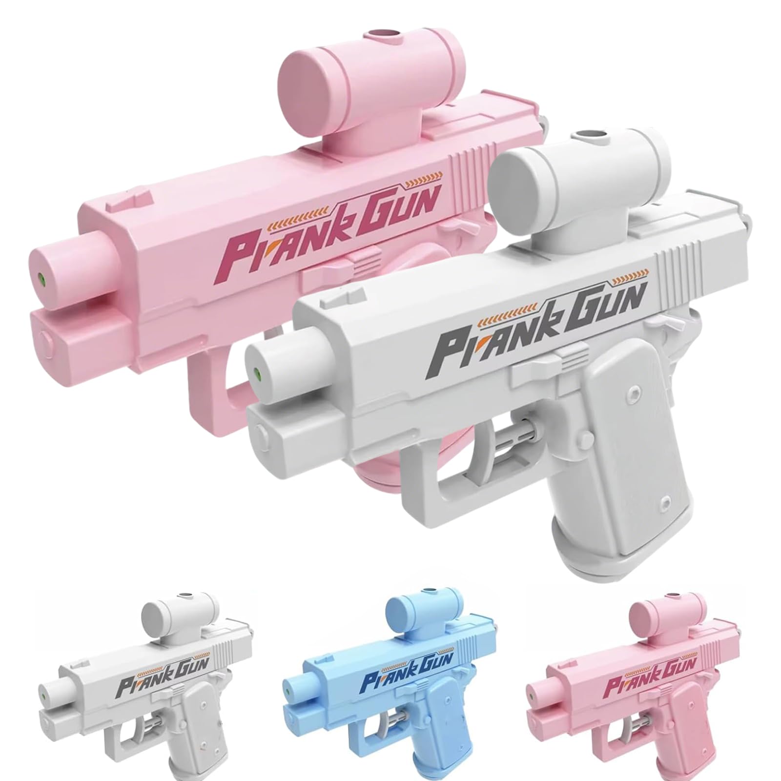 Prank Water Gun, Compulsive Two-Way Water Gun, Prank Two-Way water gun, Reverse Waters Guns Spray from Front and Back, Water Blaster Prank Ideas, For Squirt Toy Pranks, Parties, Outdoor (White+Pink)