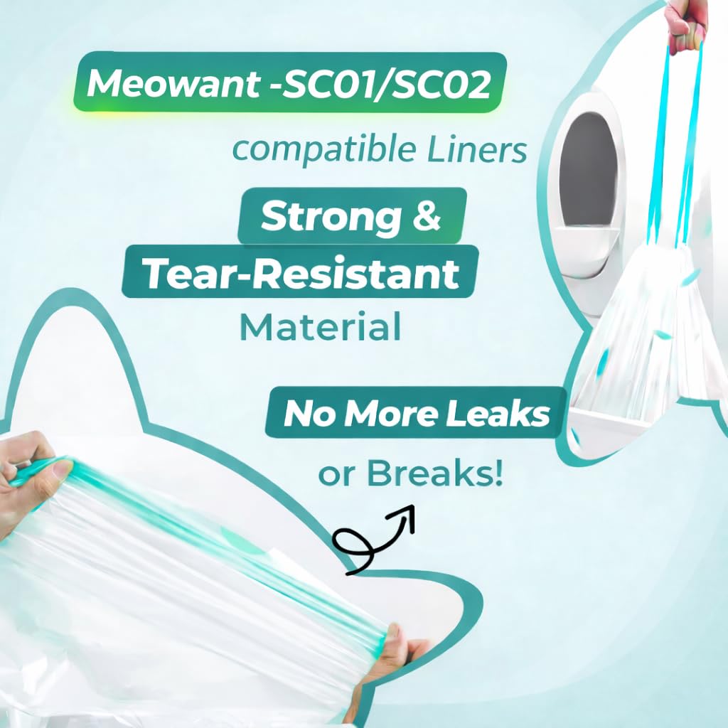 Cat Litter Liners Compatible with Meowant Litter Box MW-SC01/MW-SC02 – 120 Count, Extra Thick, Heavy Duty - image 3