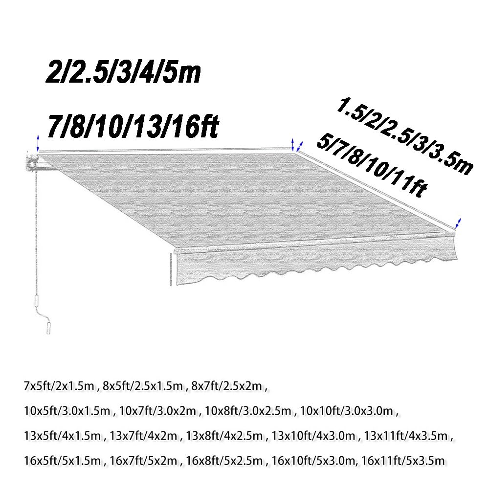 Markiza na patio 3 x 3 m, zapasowa tkanina – do użytku na zewnątrz, osłona przeciwsłoneczna, wysuwana markiza do okien i drzwi, odporna na warunki atmosferyczne, czerwona, 3 x 2 m
