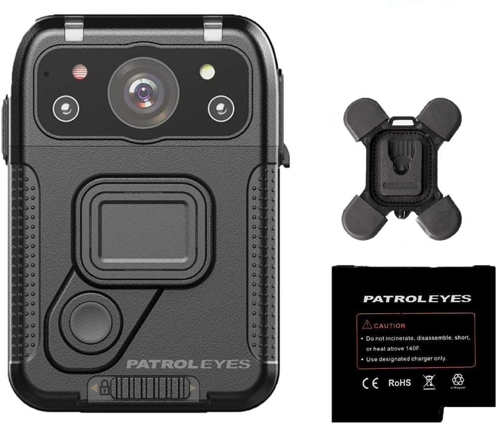 IRIS 2K GPS Touch Screen HD 128GB 8 Hour Battery Law Enforecment Password Protected Police Body Camera with Extra Battery and Quick Release Magnet Mount