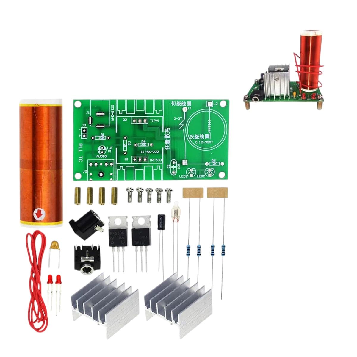 Mini Coil Kit 15W Mini Music Coil Plasma Speaker Wirelets Transmission DC 15-24V DIY Kit New 2025 for Arrival High for Quality