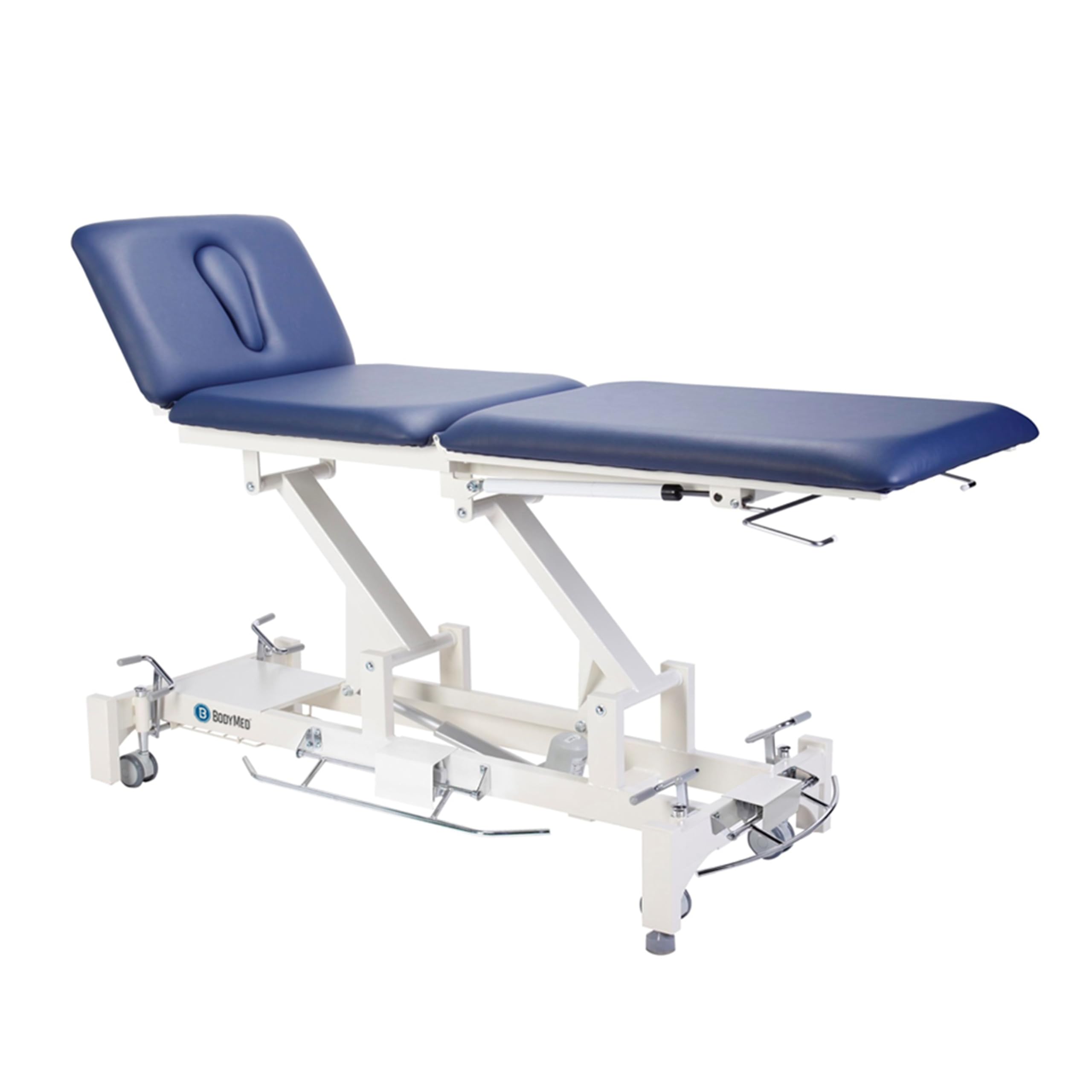 BodyMed 3 Section Hi-Lo Treatment Table, Blue, 77 in. x 27 in. x 18–36 in. – Durable, Adjustable Physical Therapy Table – ADA Compliant – Bar