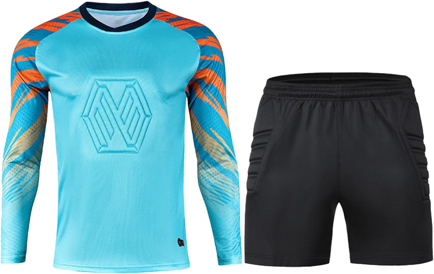 CHICTRY Mens Soccer Goalkeeper Jersey Football Padded Goalie Uniform Kit Long Sleeve Pad Shirt and Shorts Set