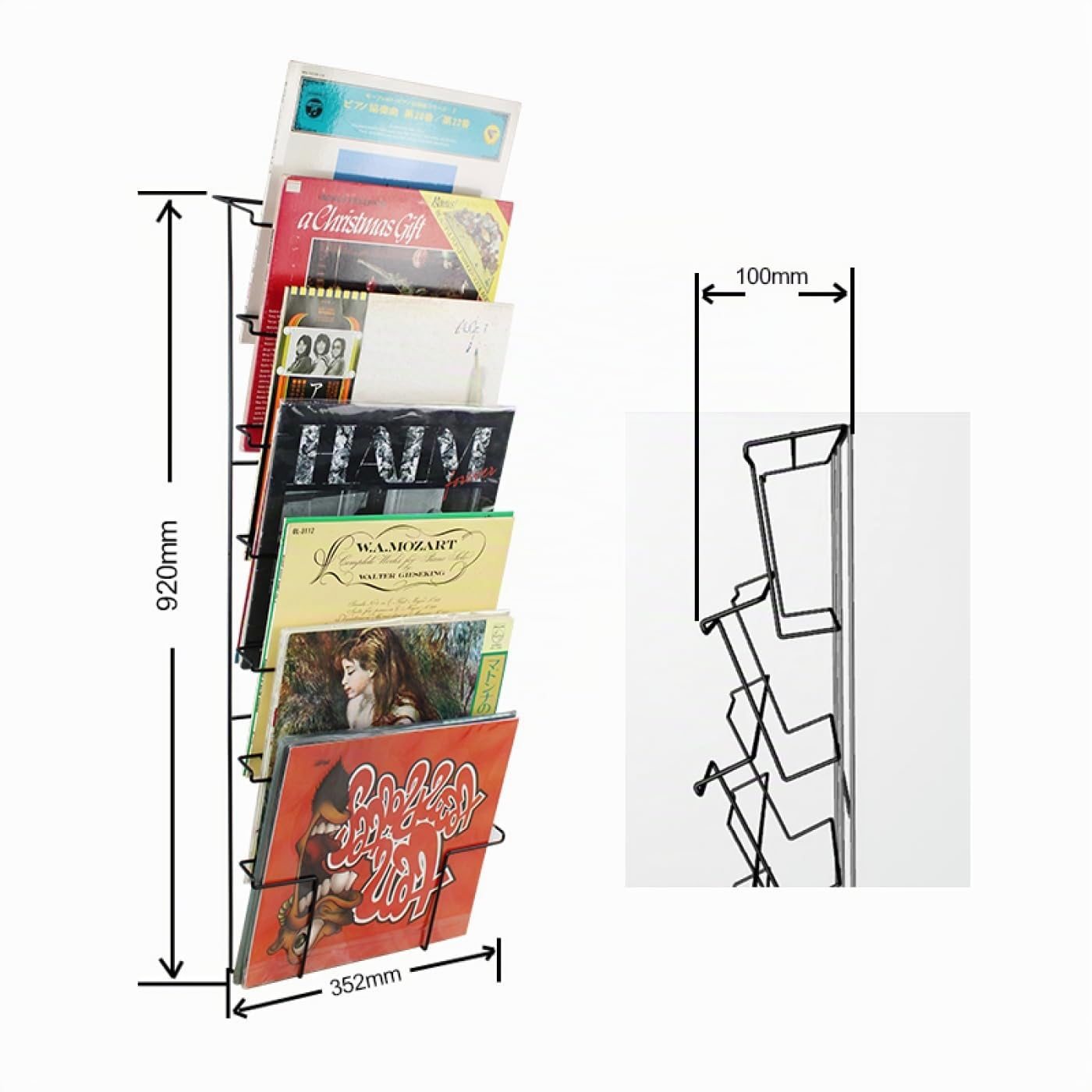 Soporte de almacenamiento para discos de vinilo LP - soporte de pared para discos de vinilo