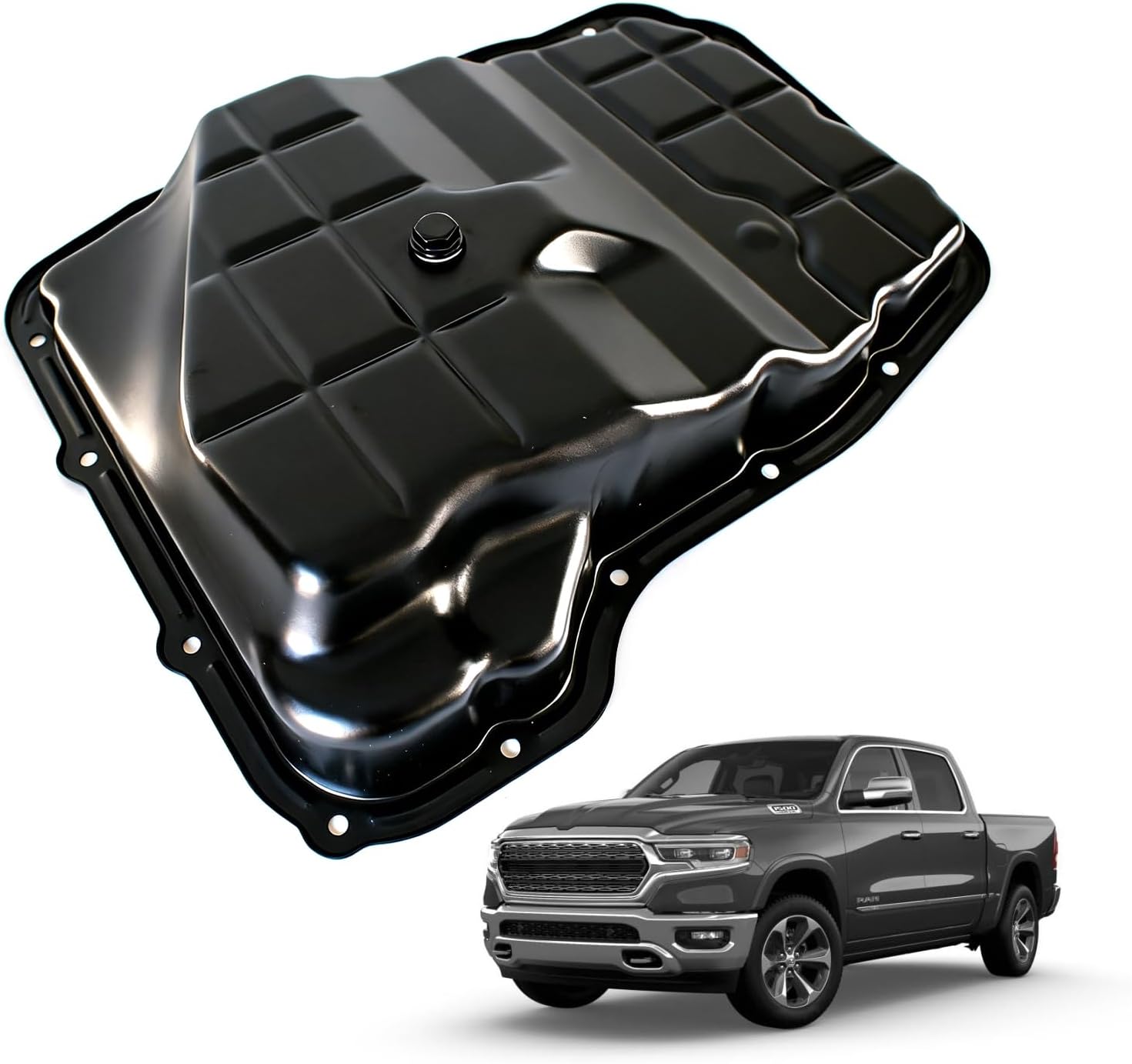 AUCERAMIC 4736676AA 265-870 5&6 Speeds Transmission Oil Pan w/Drain Plug Fit for 2011-2018 Ram 1500 2500 3500 Dakota, Dodge Dakota Durango, Jeep Commander Grand Cherokee 65RFE 68RFE 545RFE