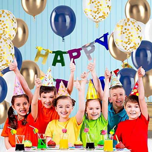 Navy Blue And Gold Confetti Balloons 60 Pack 12 Inch Pearl Matte Latex White And Gold Metal Confetti Balloons Bulk For Graduation Birthday Bachelor Engagement Wedding Baby Shower Party Decorations #TOP6