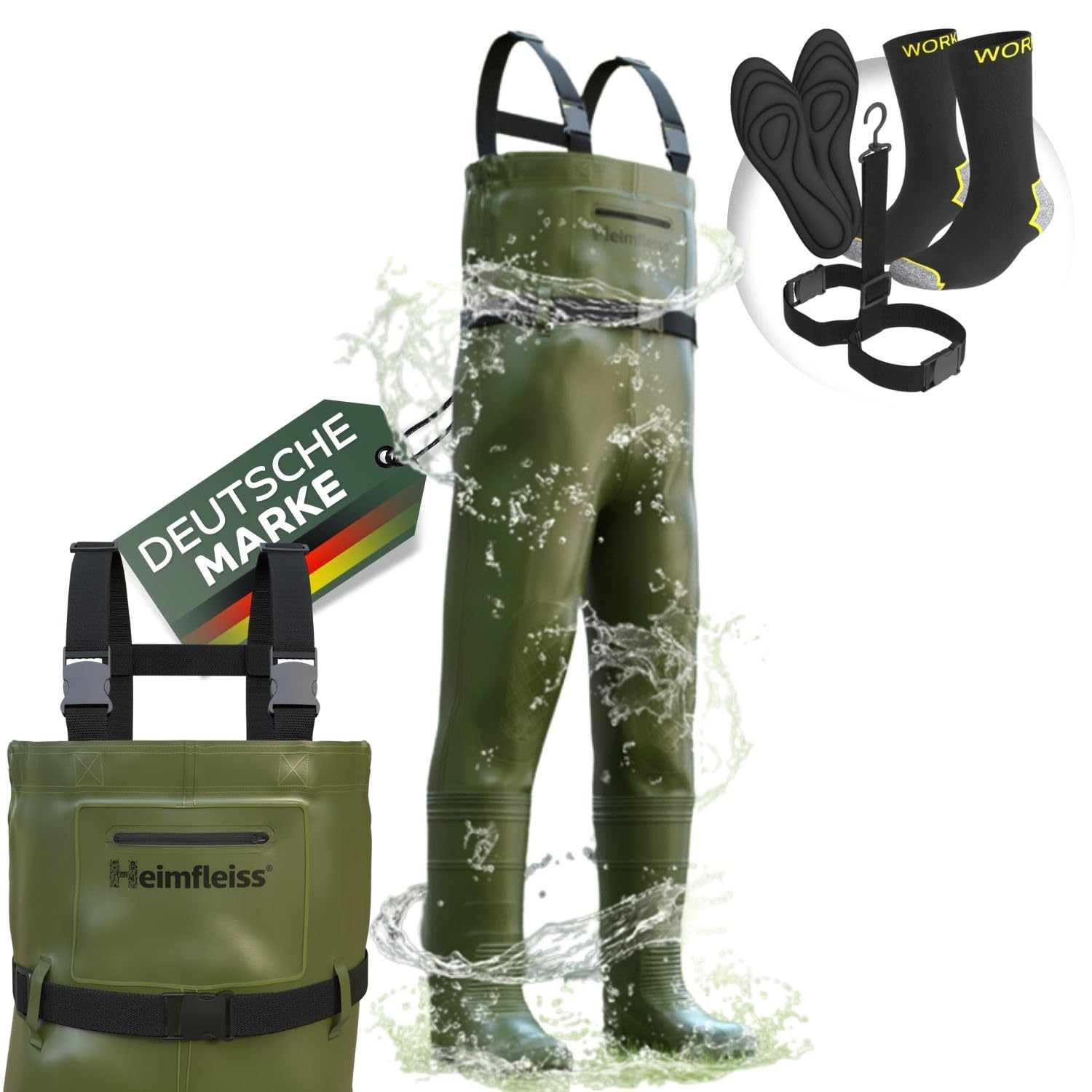 Anglerhose Wasserdicht Mit Stiefel Wathose Herren Wasserdicht