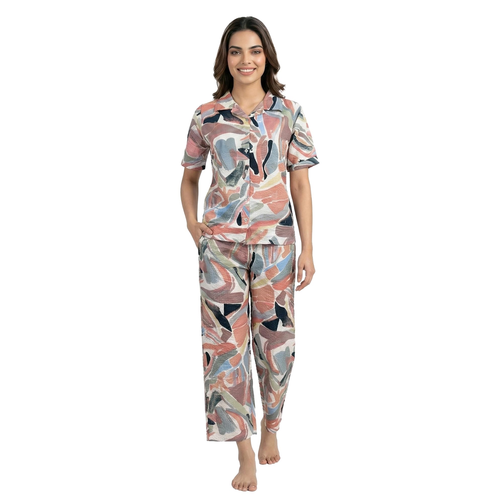 juliet Women's Printed Cotton Fabric Night Suit Soft & Comfortable Sleepwear-picture-6
