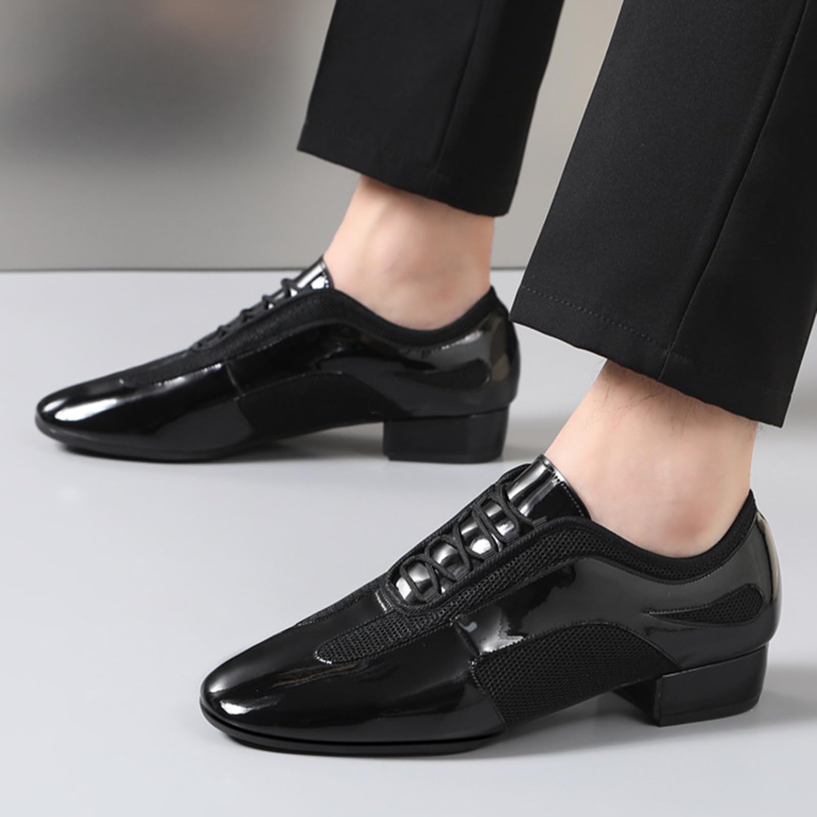 Uomini Ballroom Sneakers,Scarpe da Ballo Uomo,Scarpe Ballo Moderne Tacco Basso Uomo,Silenzioso E Antiscivolo,Adatto per Quickstep,Latino,Tango,Valzer,Foxtrot,Rumba