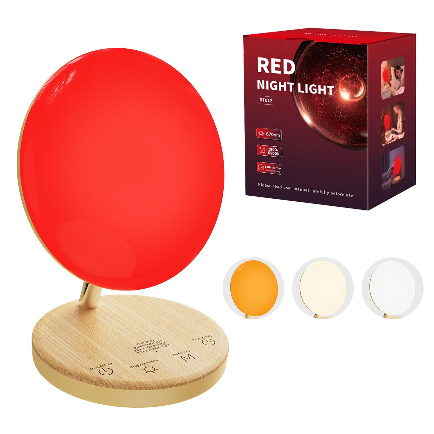 Lámpara de mesa roja para dormitorio, luz nocturna regulable de 5 niveles con 4 modos de color, control táctil USB-C, luz ambiental cálida y fría ajustable para el hogar y la guardería