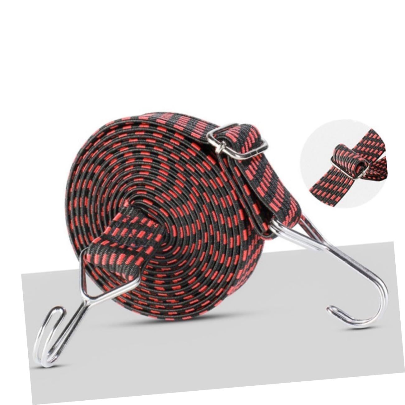 Cuerda de salto bungee para bicicleta, correas de equipaje para maletas anchas, trinquete de bicicleta, correa de amarre, cuerda elástica, banda elástica, mosquetón, correa de cuerda elástica (rojo