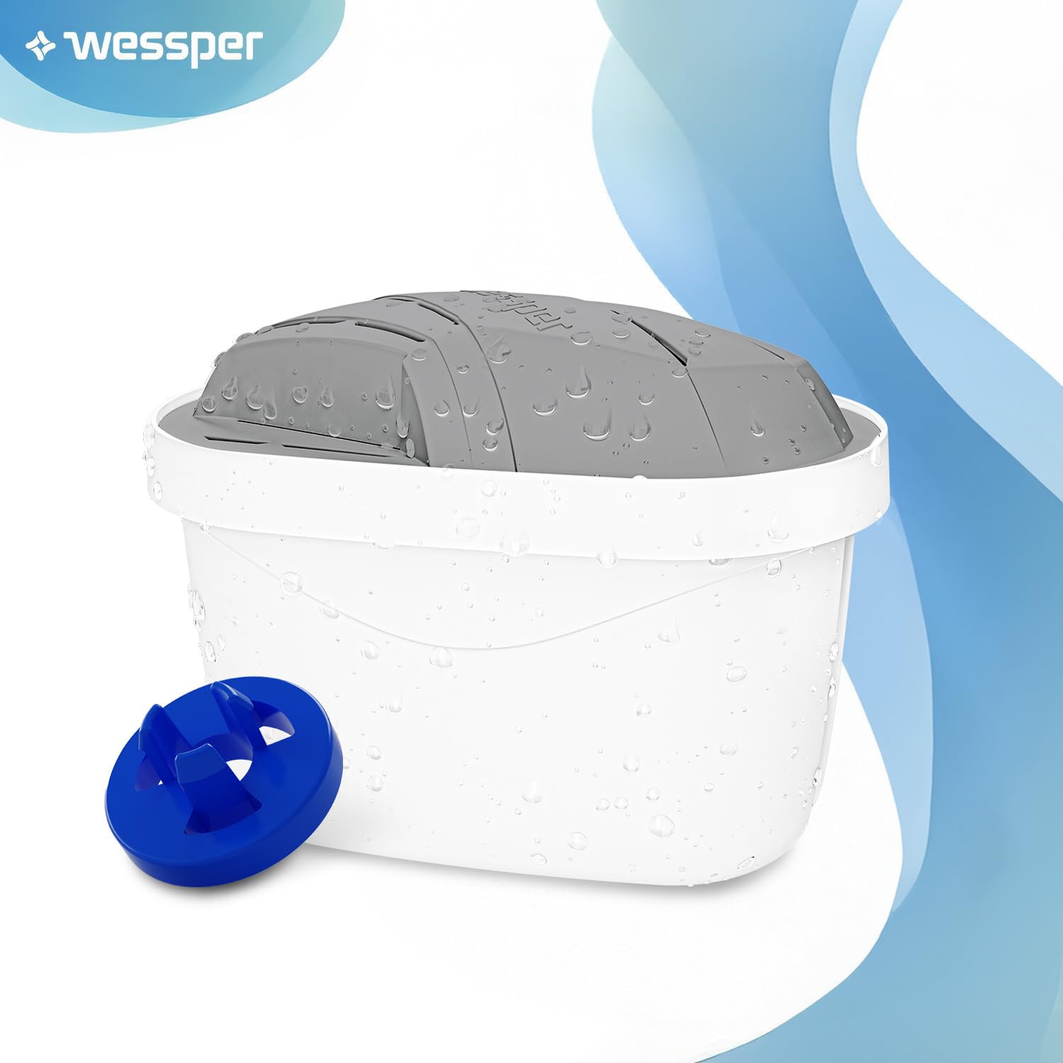 Wessper Cartucce Filtranti per l'acqua dura per Caraffa Filtrante 20 Pezzi, Ricambio per Dafi Unimax Aquaphor A5 BRITA Maxtra+ PHILIPS AWP212/10 | Filtraggio dell'acqua per Ridurre il Calcare il Cloro