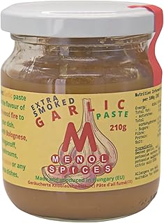 Menol Spices Extra Geräucherter Knoblauch paste 210g, Produziert in der EU (Ungarn), Knoblauchpüree, Fauler Knoblauch, Ver...