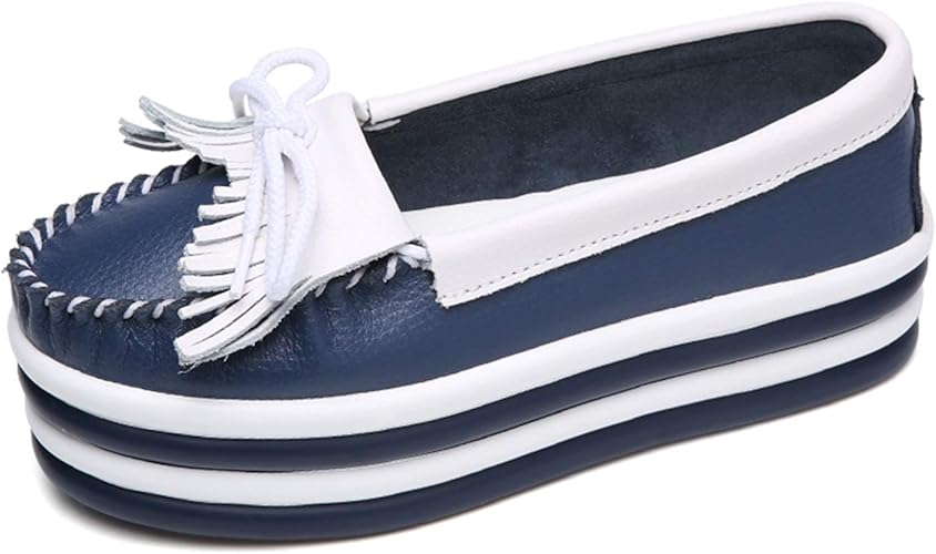 Amazon Fatyet レディース 可愛い モカシン 厚底 シューズ スリッポン ナースシューズ ローファーシューズ 厚底スリッポン 厚底スニーカー サンダル ローカット カジュアル シューズ 靴 通勤 通学 白 デッキシューズ