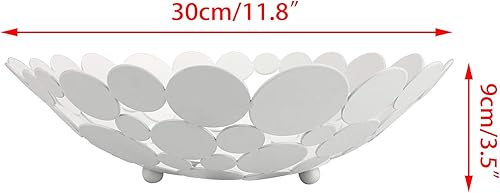 Miniatura 3 de OwnMy Cesta de metal para frutero, centro de mesa creativa, soporte de frutas decorativo para encimera de cocina, plato de frutas grande de hierro