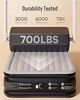 Vista 6 de Airefina Colchón de aire Queen con bomba integrada, colchón inflable de superficie mejorada para uso temporal para invitados del hogar, colchón
