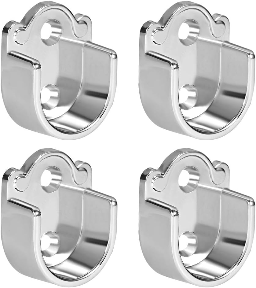 uxcell 4pcs Zinc Alloy Wardrobe Closet Rod Bracket, Shower