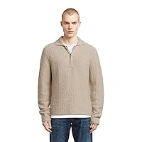G-STAR 8719965012981 Polo Collar Half Zip Knit, Beige (Dk Brick D26740)