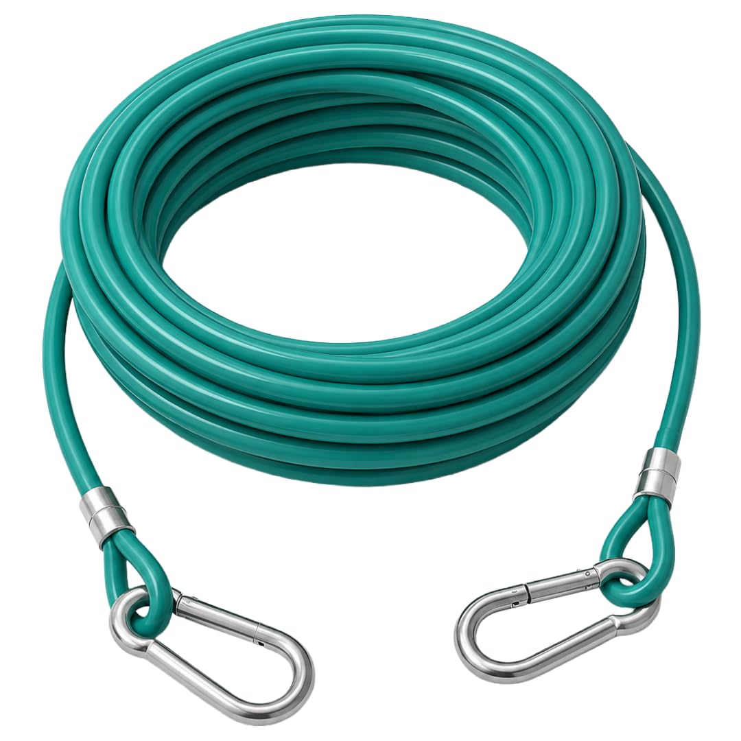 12-Meter (4mm) Clothesline Wire Rope with Hooks, Heavy Duty Laundry Drying Cable for Indoor Outdoor, Rust Resistant Hanging Rope for Clothes, Blankets, Curtains, Gardening Wire Uses (Green)-picture-22