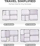 Percover Compression Packing Cubes 4-Piece Set, Packing Cubes Compression for Travel with Label Pockets, Travel Organizer for Carry On & Checked Luggage, Purple